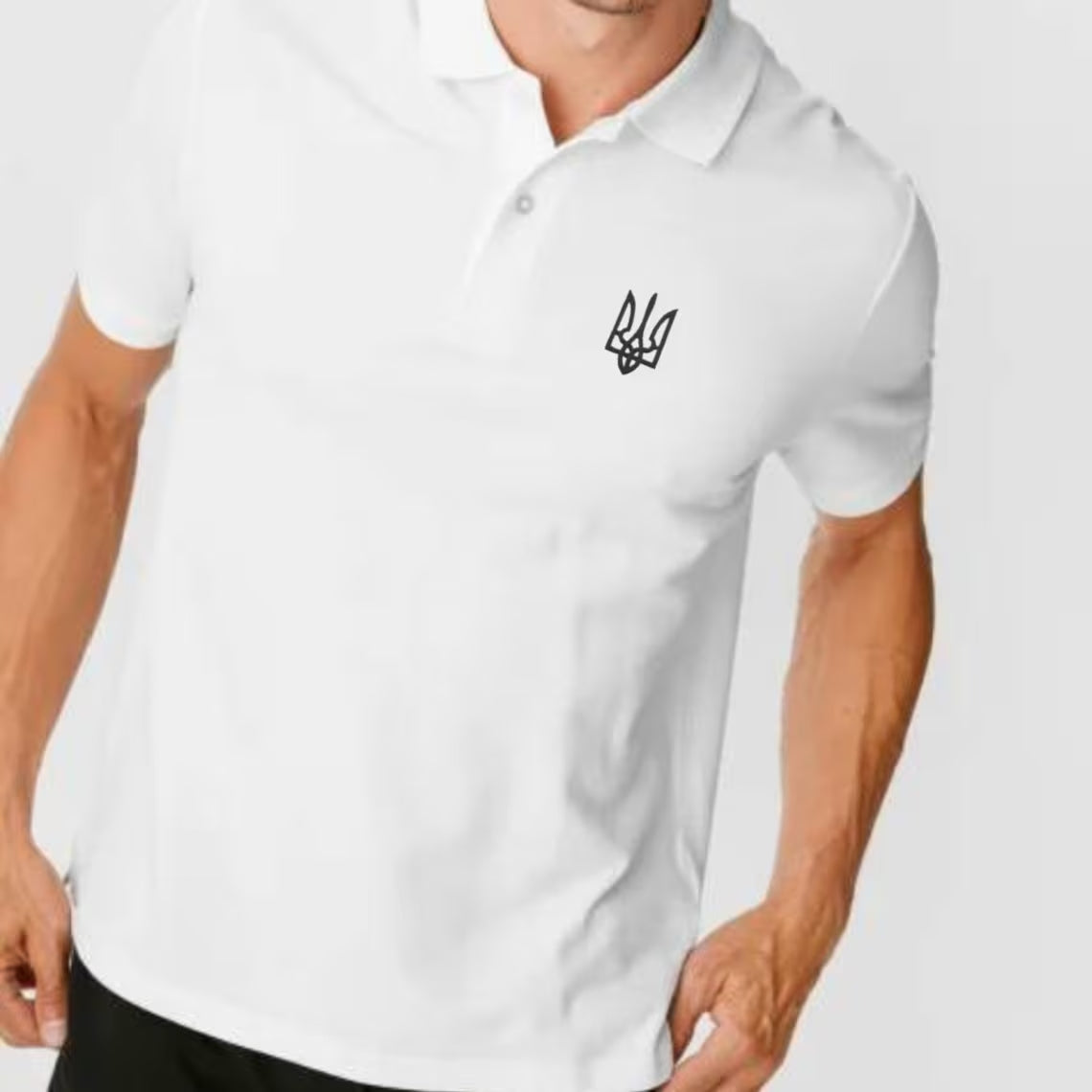 Ukraine Polo Shirt with Embroidered Trident