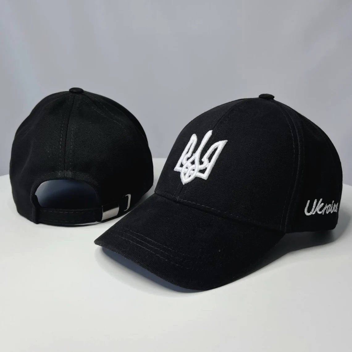 Black trucker with embroidered Trident+Ukraine