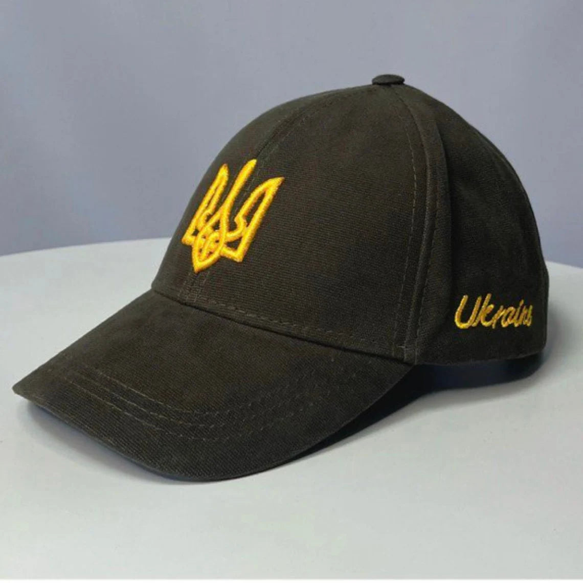 Military Green trucker with embroidered Trident+Ukraine