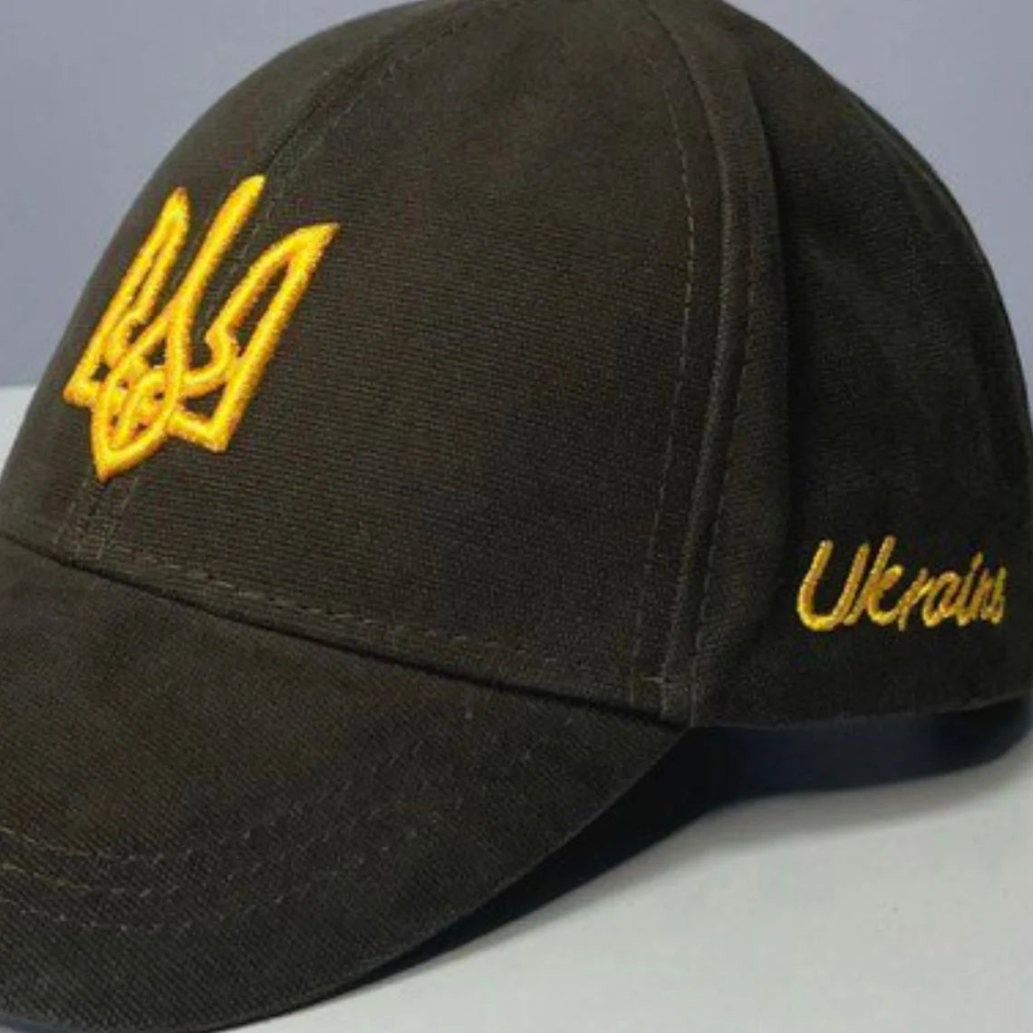 Military Green trucker with embroidered Trident+Ukraine