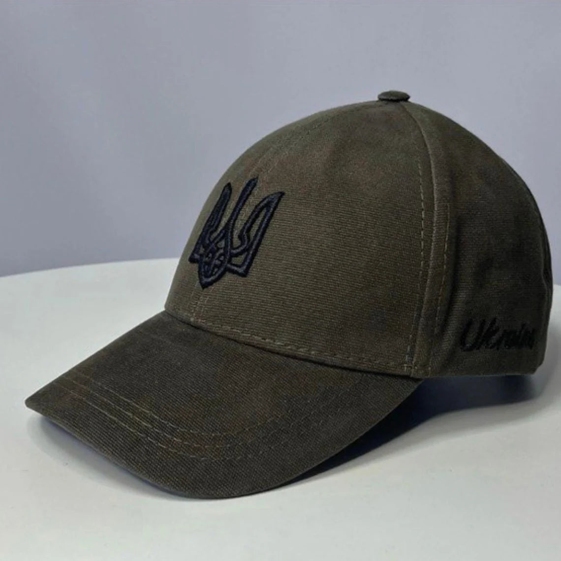 Military Green trucker with embroidered Trident+Ukraine