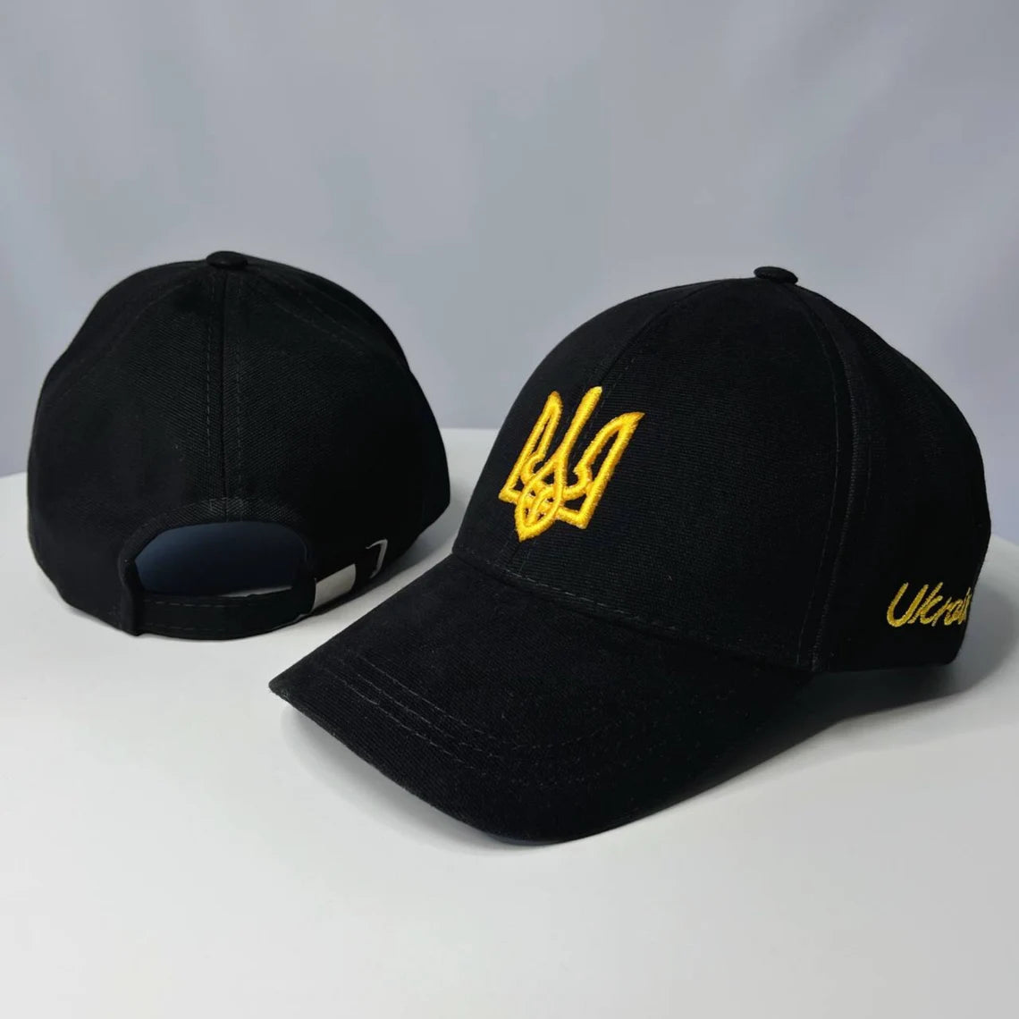 Black trucker with embroidered Trident+Ukraine