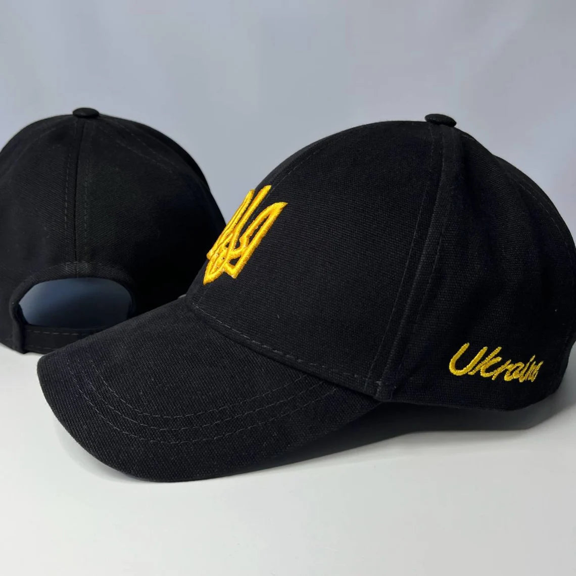 Black trucker with embroidered Trident+Ukraine