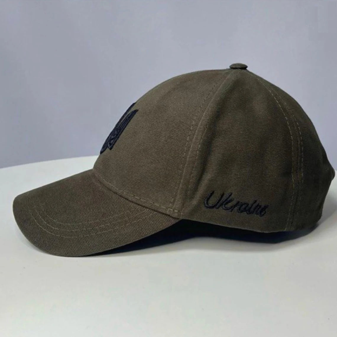 Military Green trucker with embroidered Trident+Ukraine