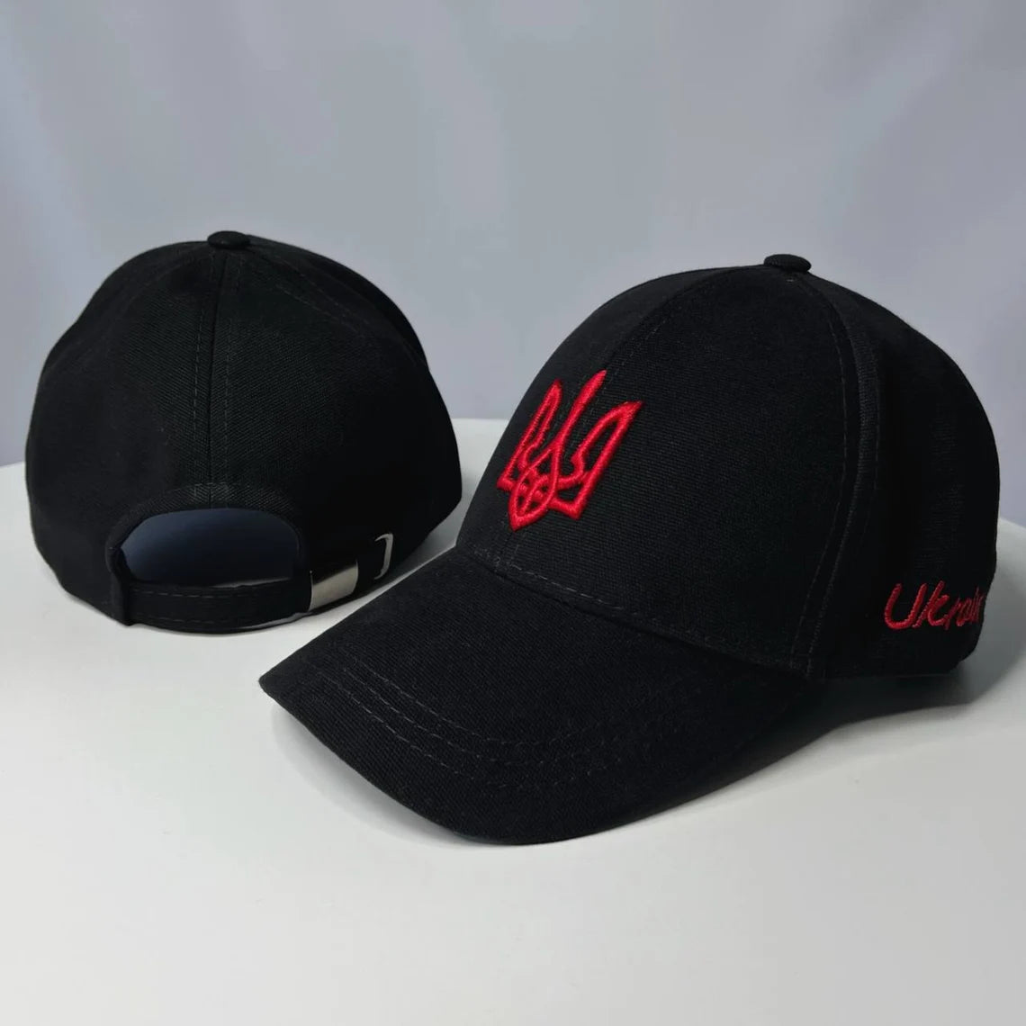 Black trucker with embroidered Trident+Ukraine