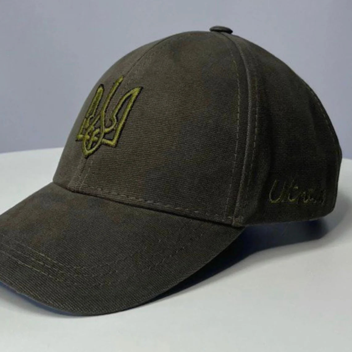 Military Green trucker with embroidered Trident+Ukraine