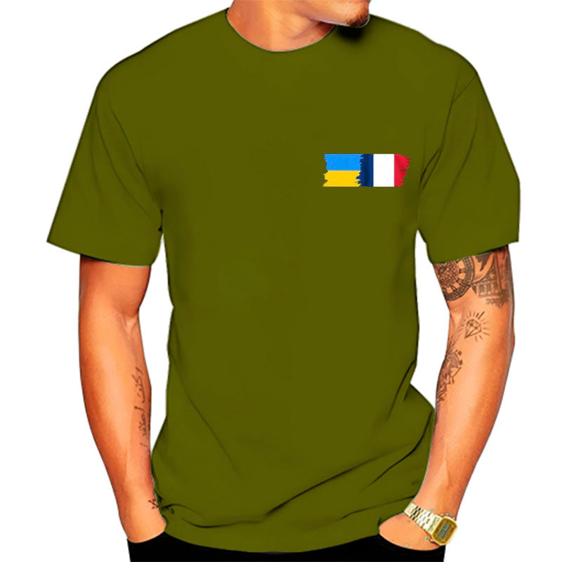 FRANKREICH+UKRAINE FLAGGEN, T-Shirt