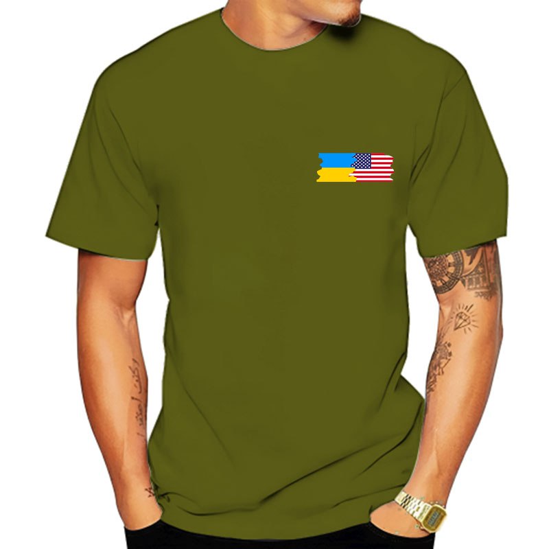 USA+UKRAINE FLAGS, T-shirt