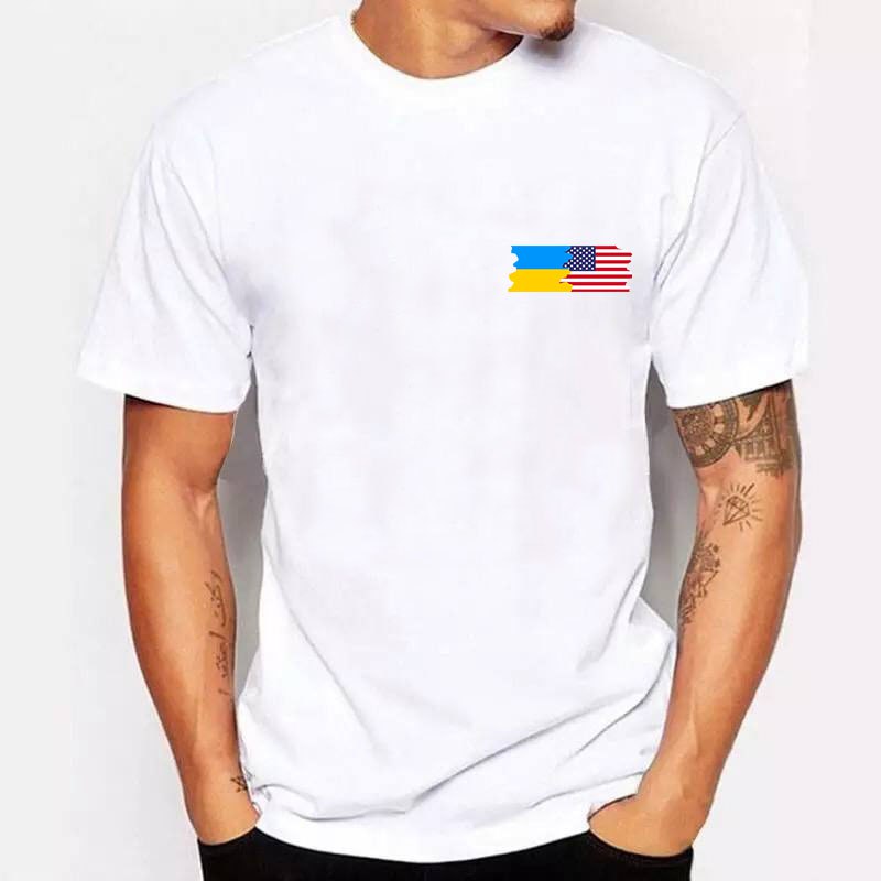 USA+UKRAINE FLAGS, T-shirt
