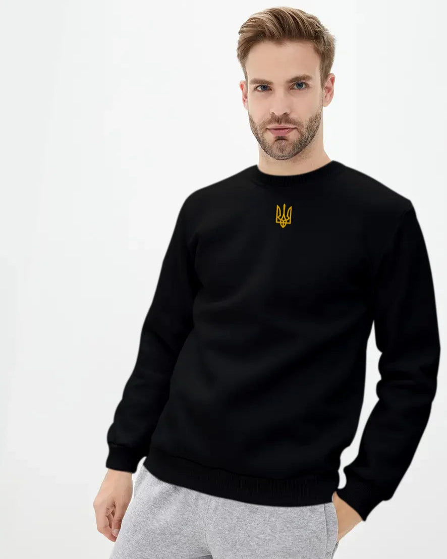 Ukraine Sweatshirt with Embroidered Ukrainian Tryzub
