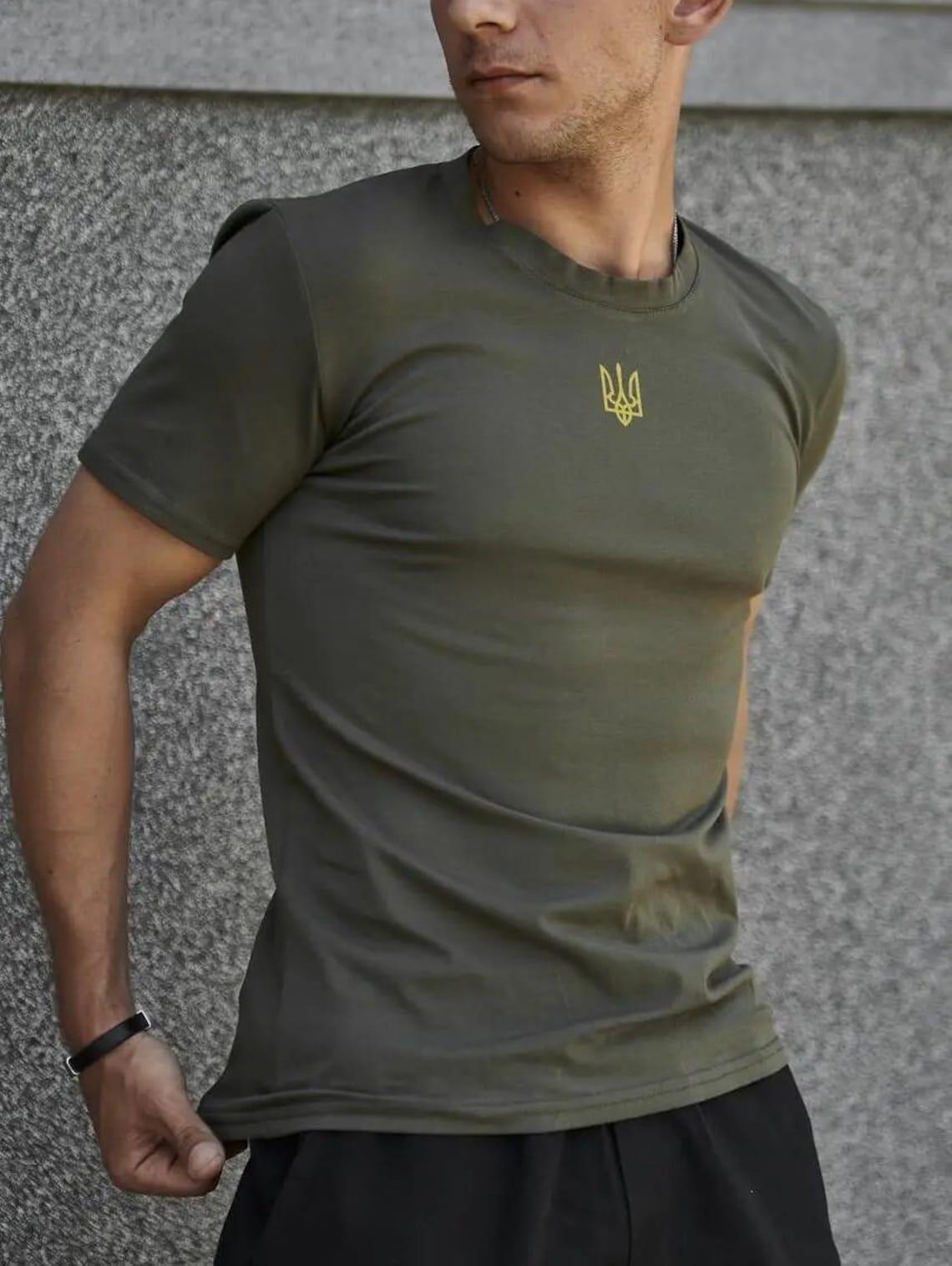 Ukraine Zelensky T-shirt With Embroidered Trident