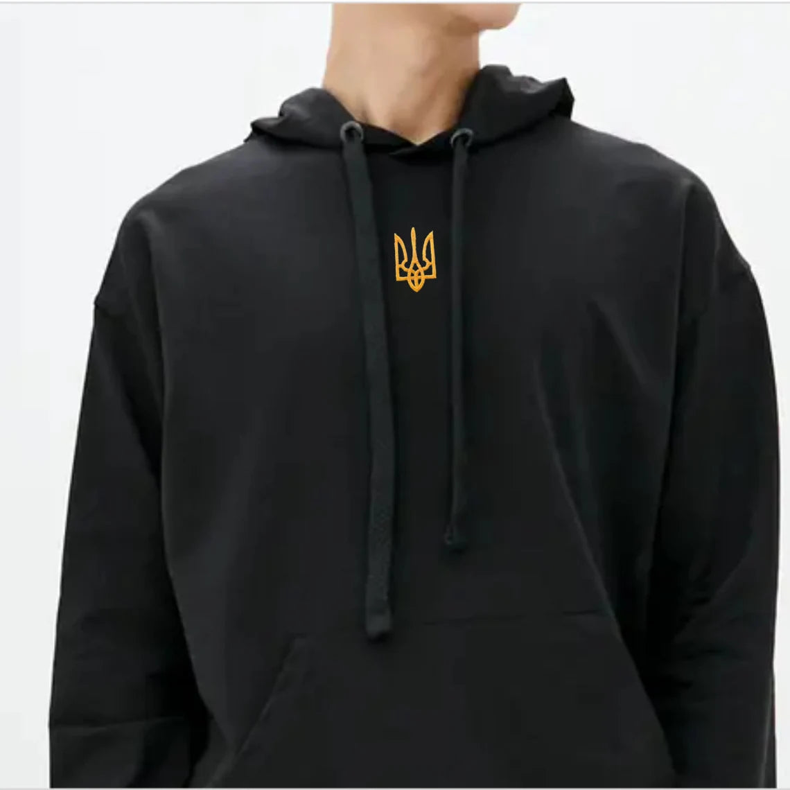 Zelensky Hoodie with Embroidered Trident | Ukraine Hoodie with Tryzub Embroidered | Ukraine Zelensky